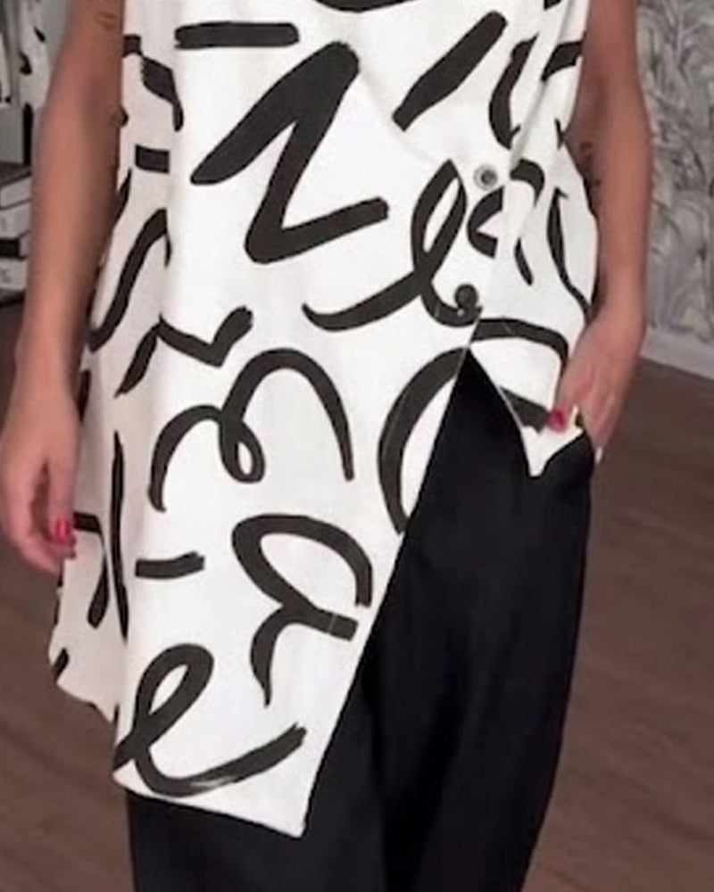 Bluse Stilig Uregelmessig Trykk