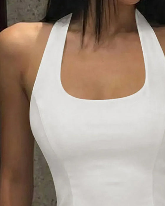 Tank Tops Halter Firkantet Hals Chic
