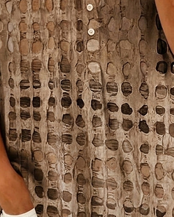 Bluse Prikket Trykk Knapp Halv Stolpe