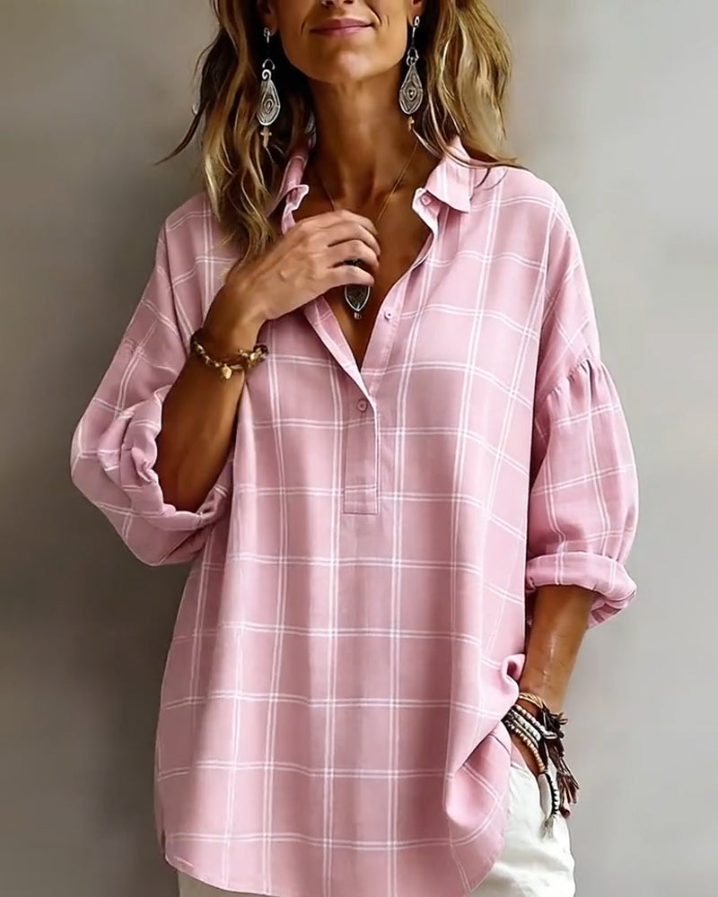 Skjorte Slårsmåkrage Rute Sofistikert