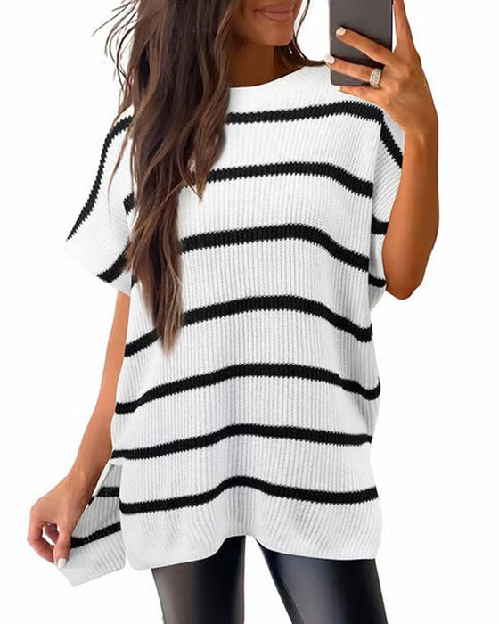 Pullover Ensfarget Rundhalset Flagermuserme