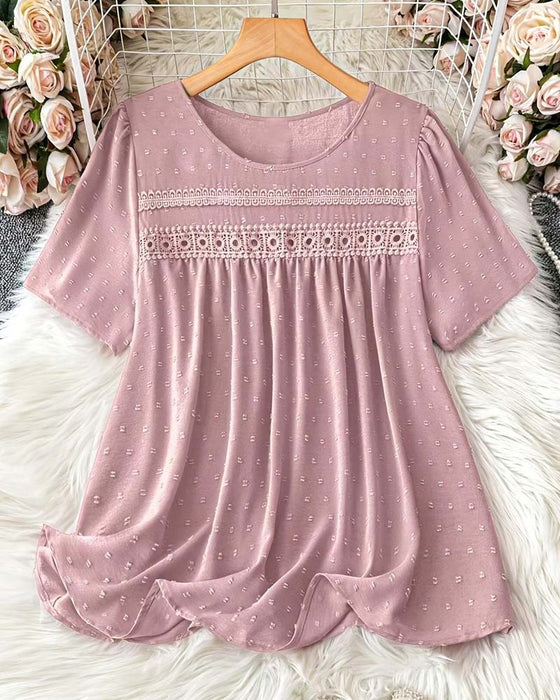 Bluse Rundhalset Mote Casual