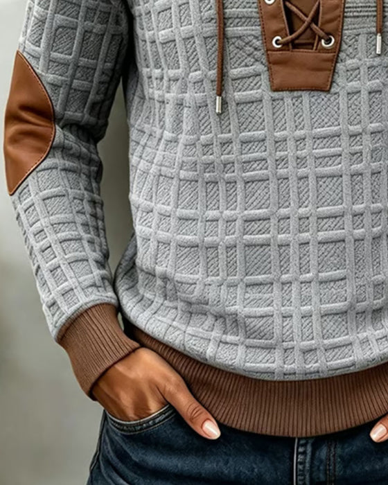 Hoodie Knyting Fargeblokk