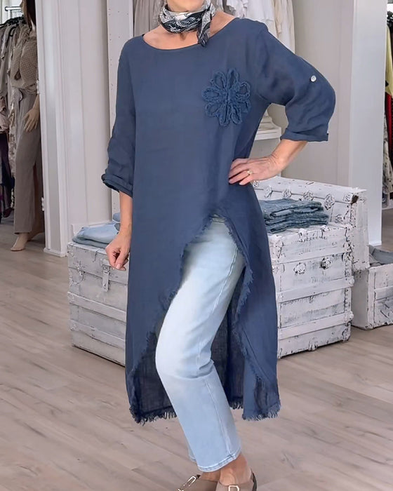 Skjorte Råkanter Sliss Asymmetrisk