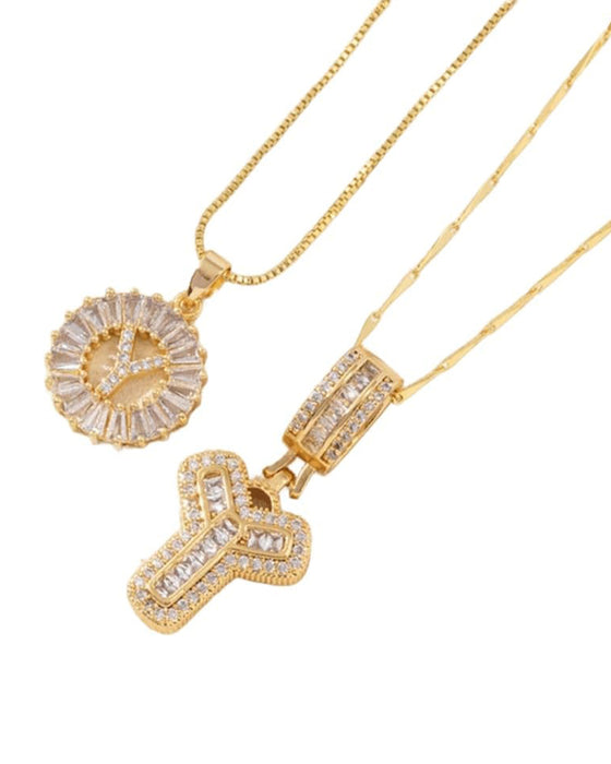 Halskjeder Initial Bokstav Anheng 2 Pakke