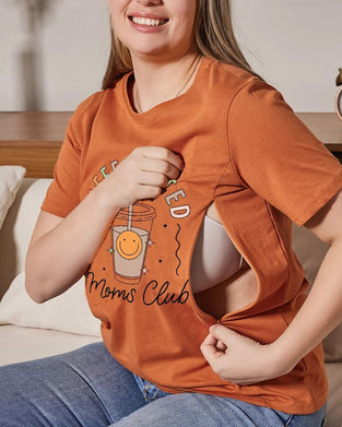 T-Skjorte Trykt Rund Hals Amming