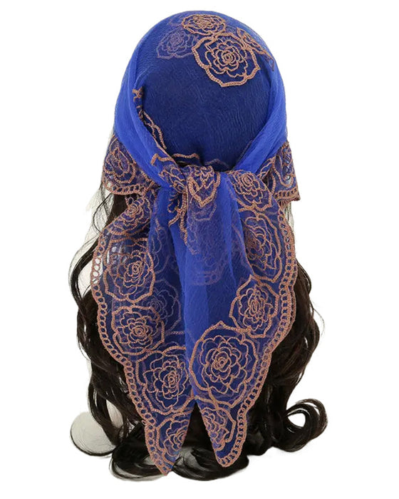 Blomstret Nett Scallop Design Bandana