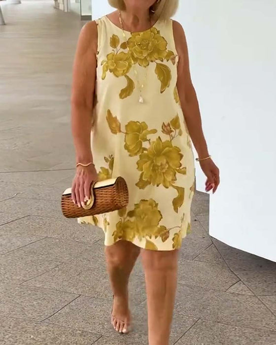 Kjole Stor Blomstre Ermløs Shift