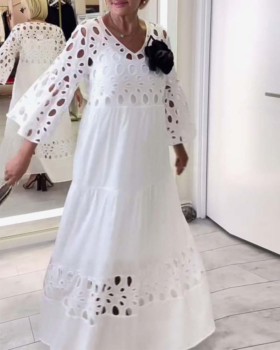 Kjole elegant ensfarget blonder hull