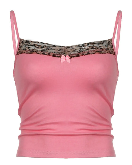 Cami Topp Spicy Jente Leopardmønster Lappeteppe