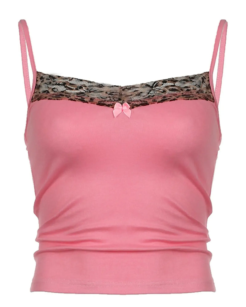 Cami Topp Spicy Jente Leopardmønster Lappeteppe