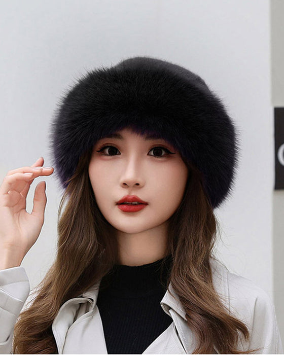 Damehatt I Mongolsk Stil Med Tykt Og Varmt Plysjmateriale