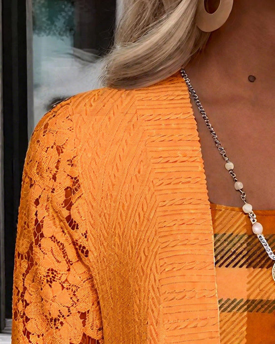 Topp Med Faux Todelt Rutemønster