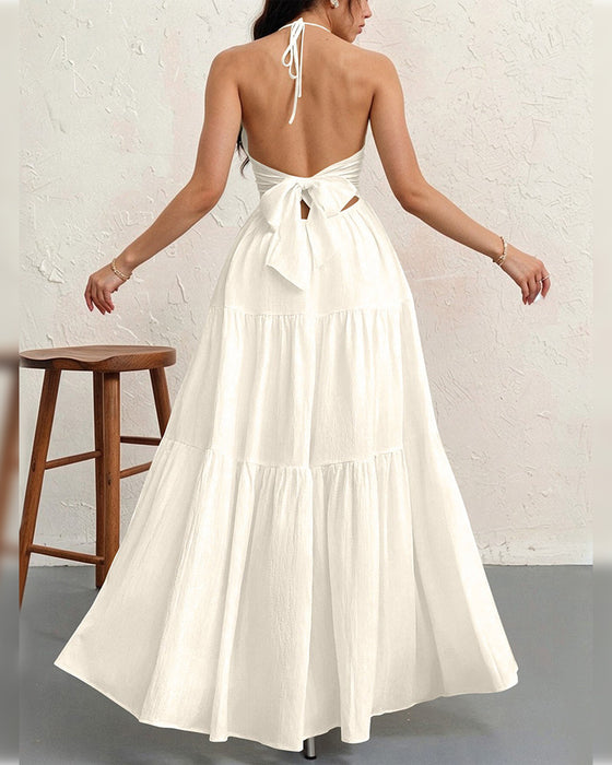 Kjole Mote Solid Halter