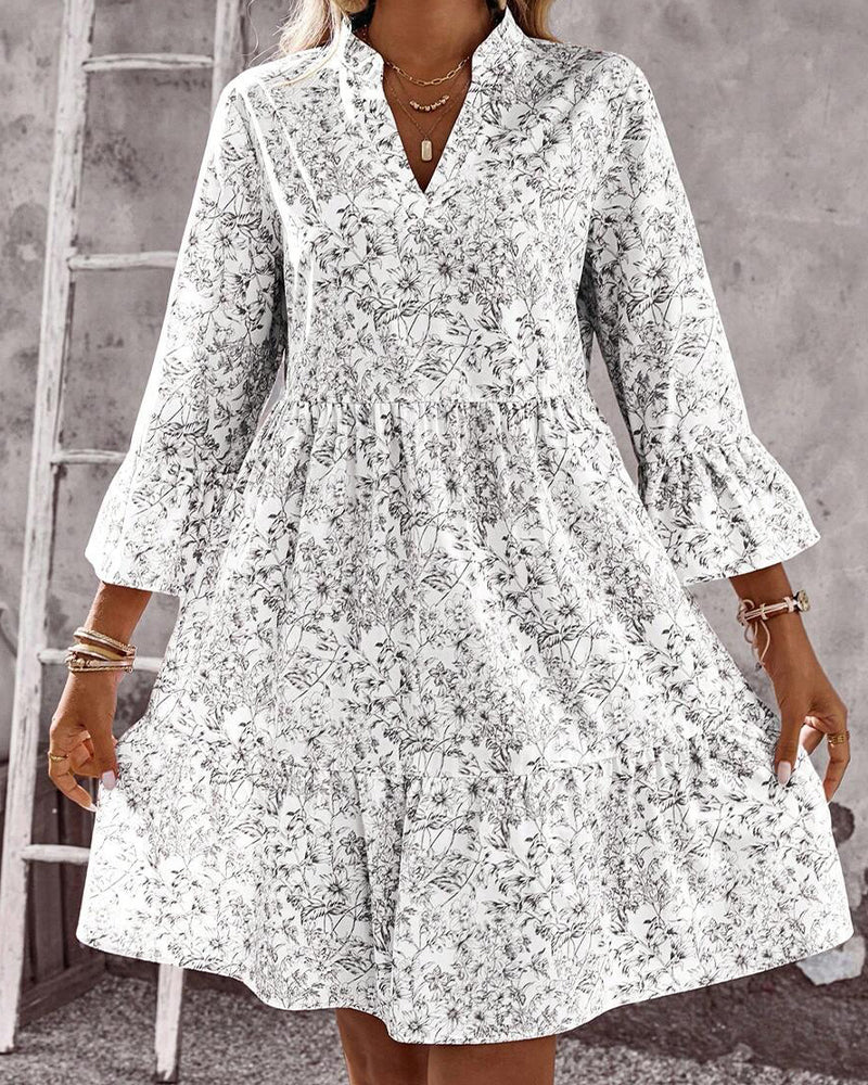 Kjole Blomst V-hals Kake