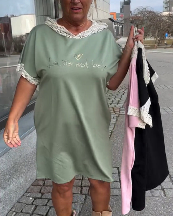 Kjole Uformell Løs Med Hette