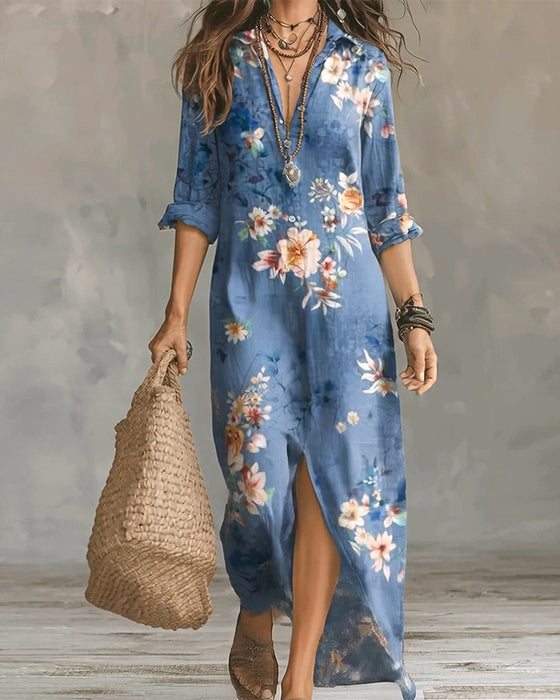 Kjole Blomstret Trykk Maxi