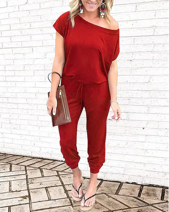 Jumpsuit Enskuldret Kortsermet