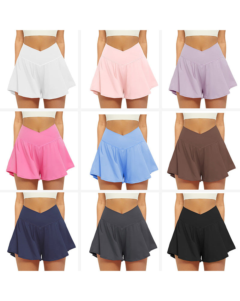 Shorts Med Høy Midje Ensfarget