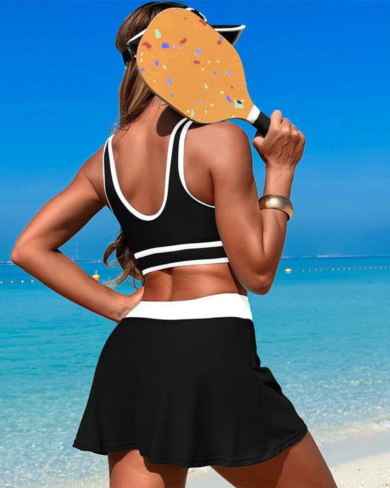 Sett Hurtigtørkende Todelt Svømmeskjørt