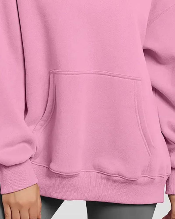 Hoodie Solid Farge Lang Erme Casual