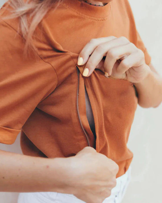 T-Skjorte Trykt Rund Hals Amming