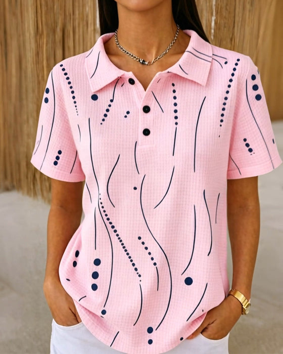 Bluse Polo Krave Linje Knapp