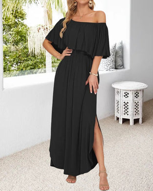 Kjole Off-Shoulder Ruffle Spalte