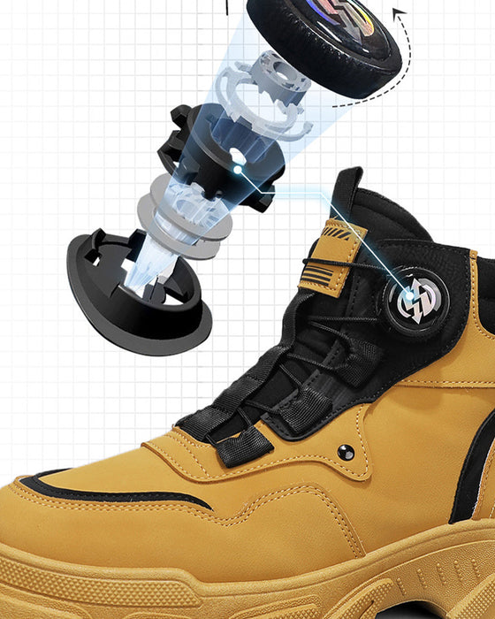 Sko Menns Utendørs Dreie Spenne Arbeid 🔄👞 – Vanntette 💦, Slipresistente 🚶‍♂️, Komfortable , Pustende 🌬️