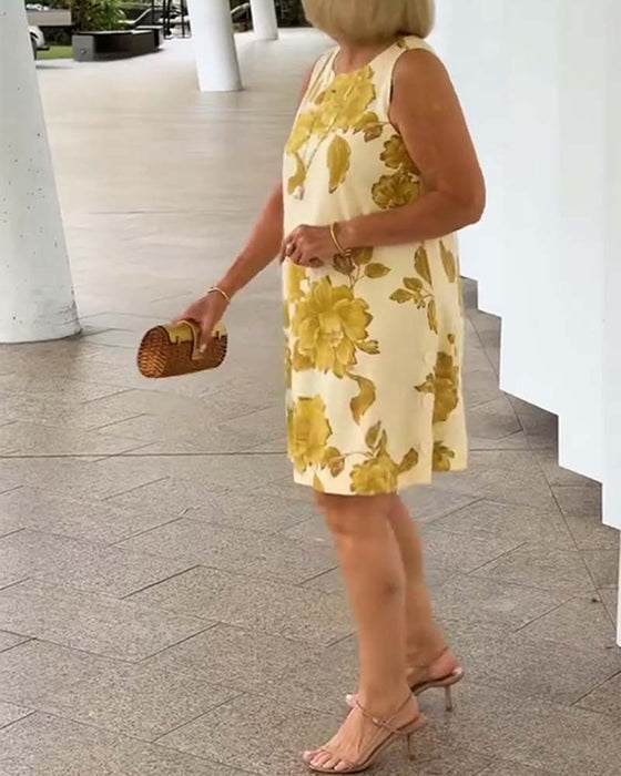 Kjole Stor Blomstre Ermløs Shift