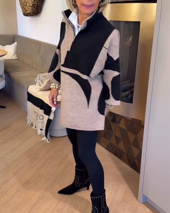 Genser Med Halv Glidelås Og Moteriktig Ståkrage