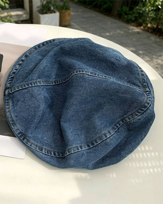 Beret Kvinner Vintage Denim