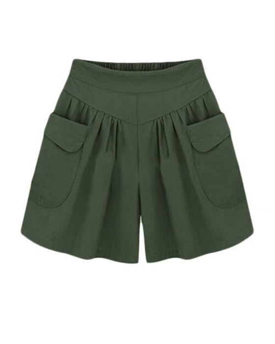 Shorts Løse Høy Midje Slankende