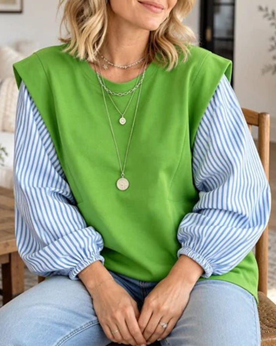 Sweatshirt Stripet Lang Erme Lappeteppe