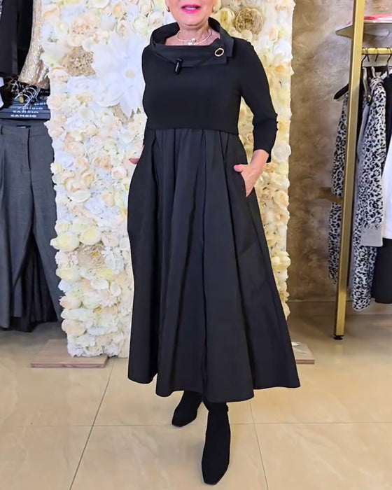 Kjole Modisch Street Ensfarget A-linje