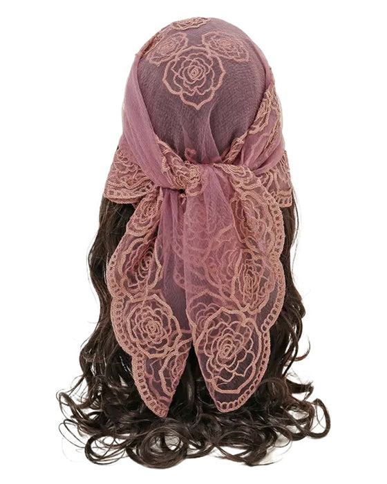 Blomstret Nett Scallop Design Bandana
