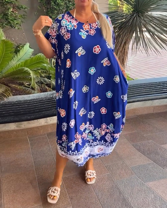 Kjole Oversize Trykt Løs