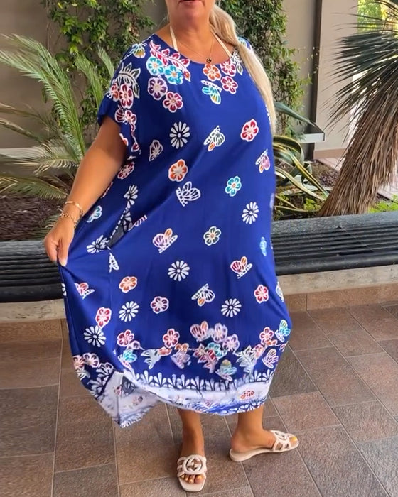 Kjole Oversize Trykt Løs