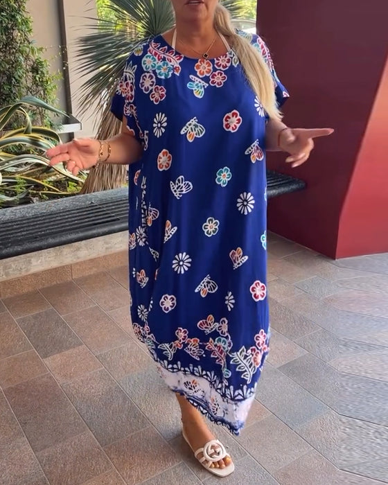 Kjole Oversize Trykt Løs