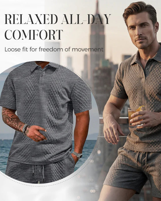 Herre Krage Kortermet 2-Delt Sett