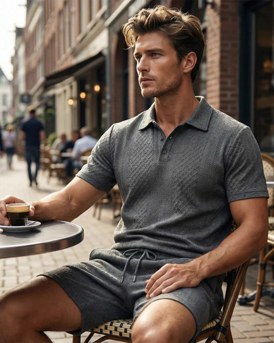 Herre Krage Kortermet 2-Delt Sett