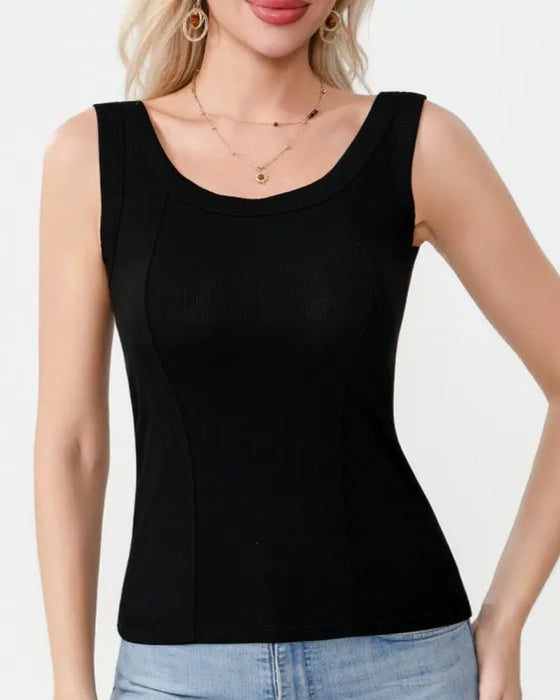 Cami‑Topp Solid Farge Med Innebygd Bh