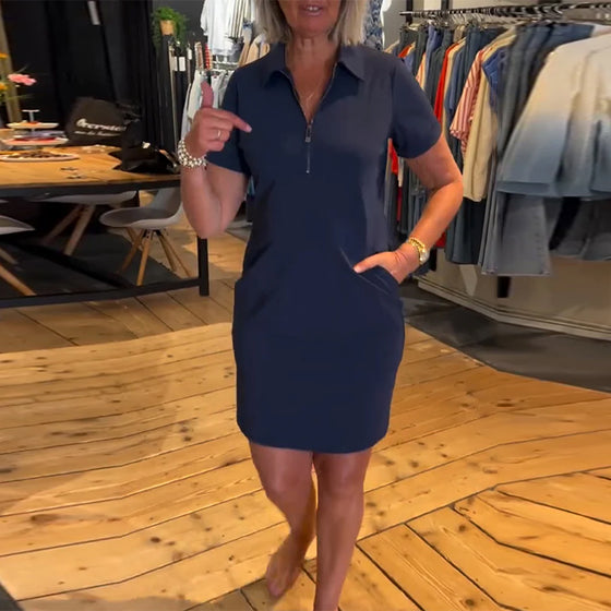 Kjole Krageblad Glidelås