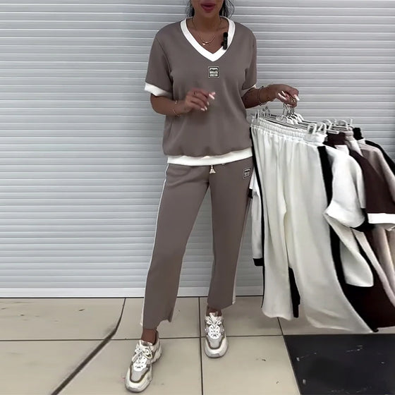 Dress Casual V-Hals Kontrastfarge Sport