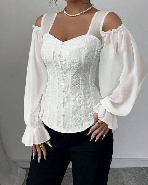 Bluse Off-Shoulder Lang Erme Midje