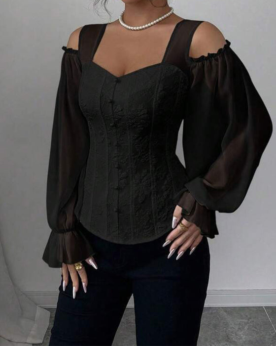 Bluse Off-Shoulder Lang Erme Midje