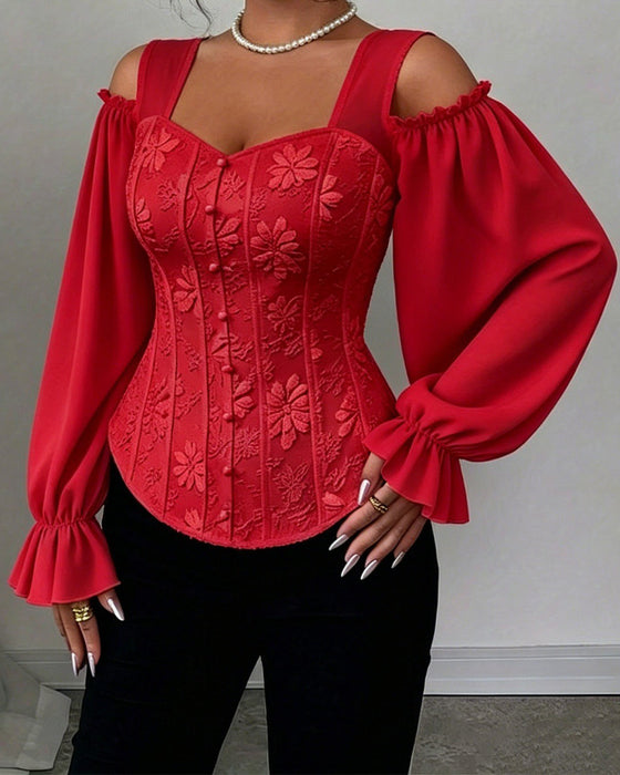 Bluse Off-Shoulder Lang Erme Midje