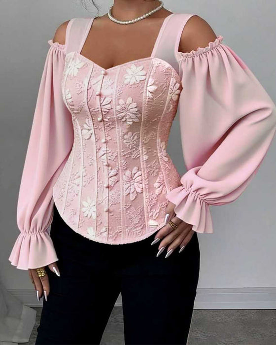 Bluse Off-Shoulder Lang Erme Midje