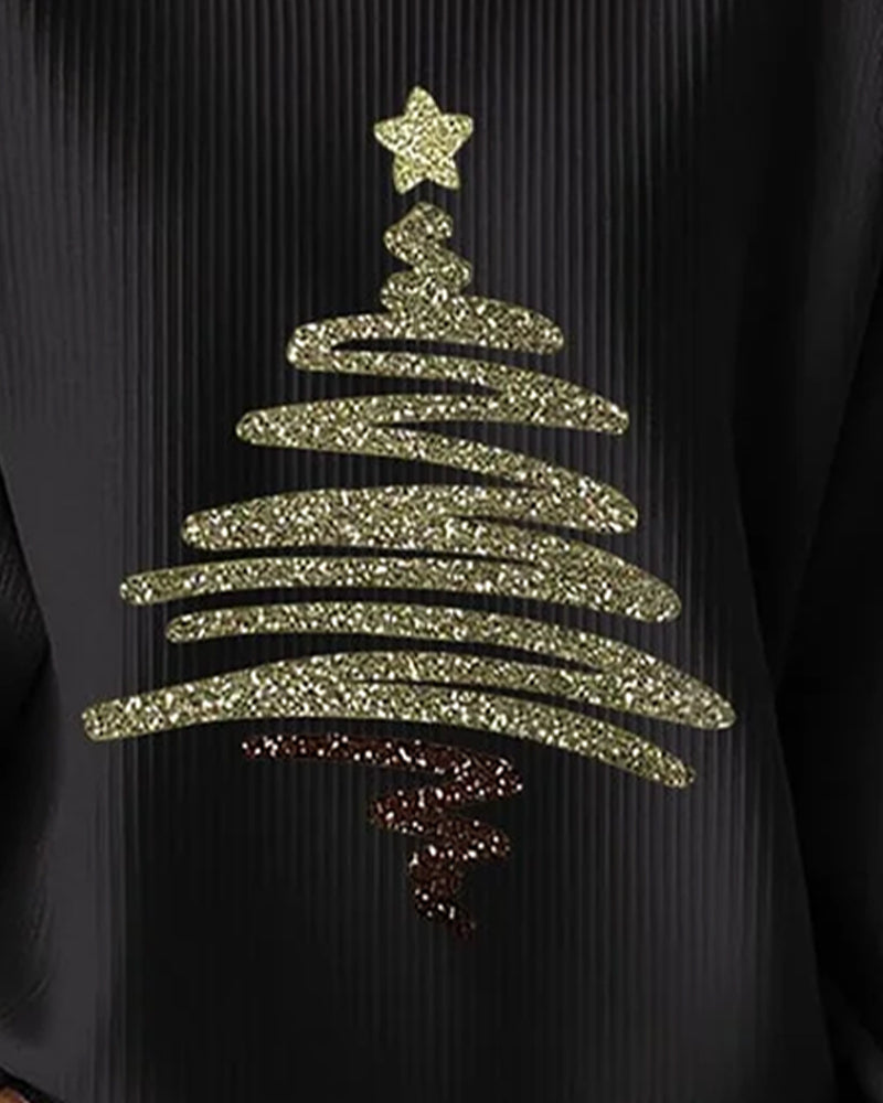 Genser Løs Pitted Juletrykk