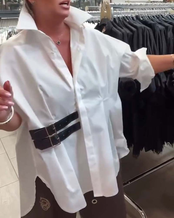 Skjorte Belte Spenne Design Revers